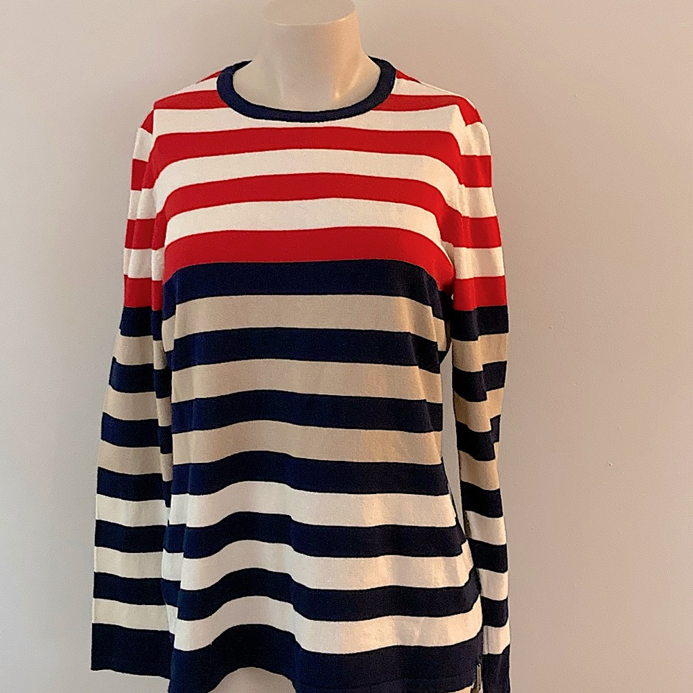 Saint James Striped Cotton Blend Sweater